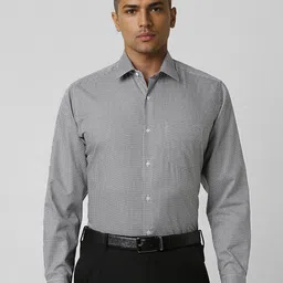 Van Heusen Men Spread Collar Micro Checked Cotton Formal Shirt-image-39