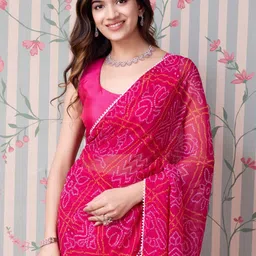 Ode by House of Pataudi Bandhani Gotta Patti Ready to Wear Saree-picture-10