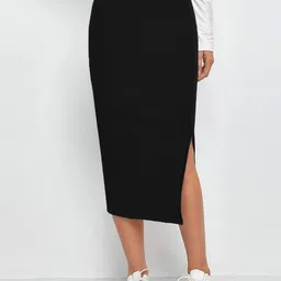 DIMPY GARMENTS Pencil Midi Slit Skirts-image-92