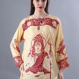 Exotic India Women Mahadev Printed Full Sleeves Short Kurti-image-60