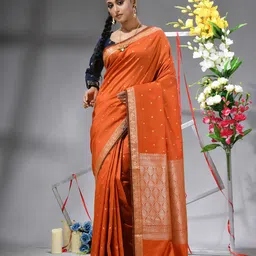 TANTLOOM Ethnic Motifs Printed Zari Kanjeevaram Saree-picture-11
