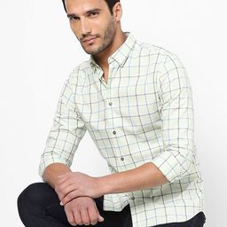 The Collection Men Classic Fit Windowpane Checked Spread Collar Cotton Casual Shirt-image-77