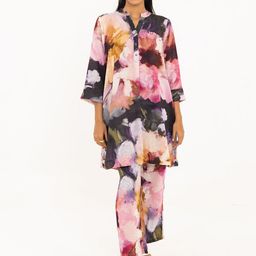 THR3Letter Printed Cotton Linen Tunic & Trouser Co-Ords-picture-12