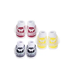 Neska Moda 0 To 6 Months Newborn Baby Girls Pack Of 3 Pair Soft Cotton Butterfly Frill Booties-picture-18