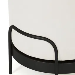 Blck Homes White & Black Metal & Cotton Cassius Pouffe Ottomans-image-63