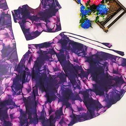 BAESD Girls Printed Tie and Dye Ready to Wear Lehenga & Blouse With Dupatta-image-93