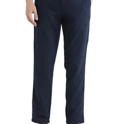 RARE RABBIT Men Cotton Mid-Rise Tailored Trousers-image-56