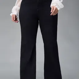 Miss Chase A+ Women Wide Leg High-Rise Heavy Fade Stretchable Jeans-image-4