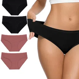 EMBATA Pack of 4 Women Mid-Rise Cotton Bikini Briefs-image-33