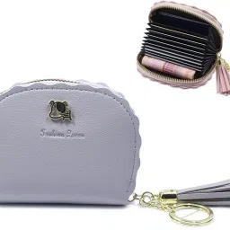 Women Casual, Evening/Party, Formal, Travel Grey Artificial Leather Card Holder-image-49