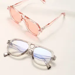 AUGEN Unisex Pink Lens & Pink Aviator Sunglasses with-image-102