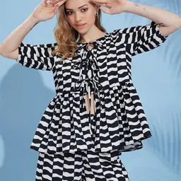 all about you Abstract Printed Tie-Up Top With Shorts-picture-8