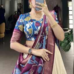 Aika Printed Ready to Wear Lehenga & Unstitched Blouse With Dupatta image 5
