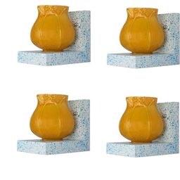 SOMIL Yellow Glass Cylinder Printed Wall Lamps-image-24