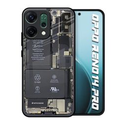 QRIOH Unisex Oppo Reno14 Pro 5G Typography Skeleton Inside Shockproof Glass Back Case-picture-48