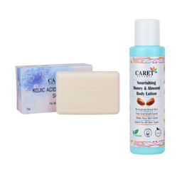 CARET ORGANIC Set Of 2 Kojic Acid Soap - 75 g & Almond Body Lotion - 100 ml-37