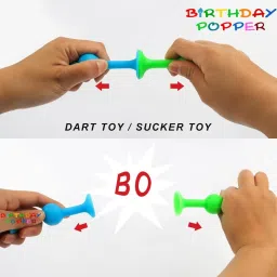 birthday popper Suction Toy|Pack of 20 |Pop Sucker Darts, Building Blocks, Fidget Toys image 2