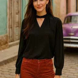 CORSICA Choker Neck Georgette Top-picture-8
