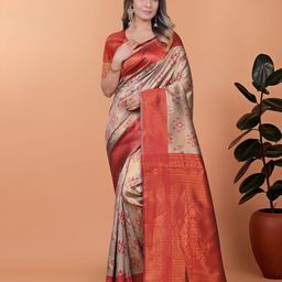 DIVASTRI Ethnic Motifs Woven Design Zari Banarasi Saree-image-82