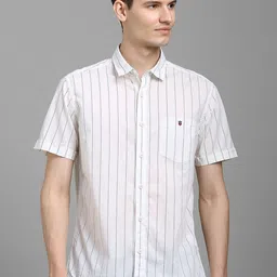 Louis Philippe Jeans Men Slim Fit Vertical Striped Spread Collar Cotton Casual Shirt-image-86