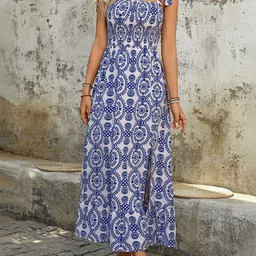 all about you Women Ethnic Motifs Printed Fit & Flare Maxi Dress-image-46