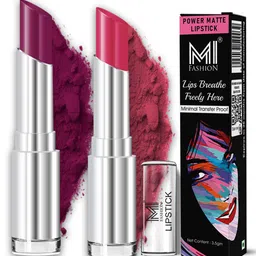 MI FASHION Set Of 2 Creamy Matte Bullet Lipstick - 3.5 g Each - Shade No - 12 & 22-54