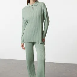 Trendyol Ribbed Sweatshirt & Trouser Co-Ords-image-48