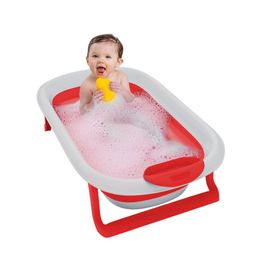 StarAndDaisy Red & White Anti Slip Foldable Bath Tub-10