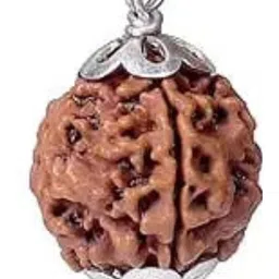 GenZcomplex Unisex 4 Mukhi Lab Certified Nepali Rudraksha Contemporary Wooden Pendant-28