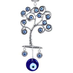 BLUE BEADS Blue Silver Plated Evil Eye Tree Wall Hangings-picture-37