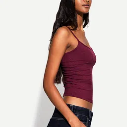 Bershka Women Shoulder Straps Cotton Tank Crop Top-picture-21