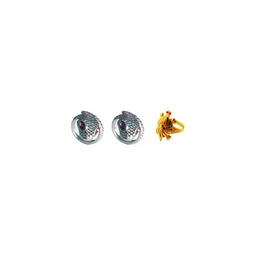 Dynamic Retail Global Set of 3 Ring for Men, Silver-Yellow Alloy Ring ()-image-54