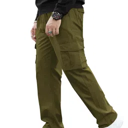 BAESD Men Relaxed High-Rise Cargos Trousers-image-55