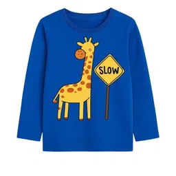 GCYX Boys Blue Giraffe Printed T-shirt-picture-9