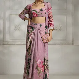 Rivaar By Rocky Star Floral Printed Crop Top With Skirt Co-Ords-image-33