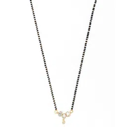 NINAMAAYRA Gold-Plated Brass Artificial Stones & Beads Mangalsutra-picture-7
