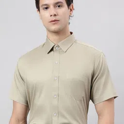 ACCOX Men Regular Comfort Fit Solid Spread Collar Cotton Formal Shirt-picture-49