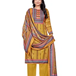DRAVINAM Trends Geometric Printed Pashmina Unstitched Dress Material-image-69