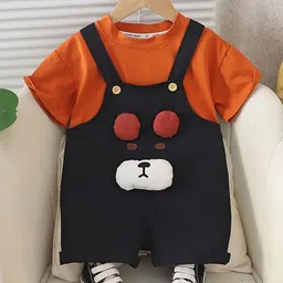 INCLUD Boys Self Design Dungaree With T-shirt-54