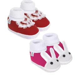 NESKA MODA 12 To 18 Month NonSlip Infants 2 Pair Set Cotton Butterfly Rabbit Booties-image-84
