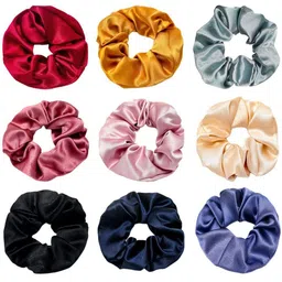 Blubby Girls Pack Of 9 Fur Ponytail Holders-47