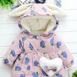 YK Girls Hooded Conversational Padded Jacket-picture-16