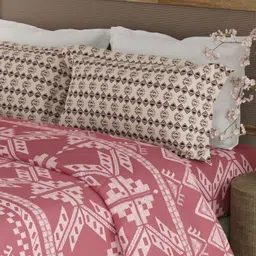Boutique Living India Valatia Gypsy Pink Cotton 200 TC King Bedsheet Set-2.74 m x 2.74 m-picture-15
