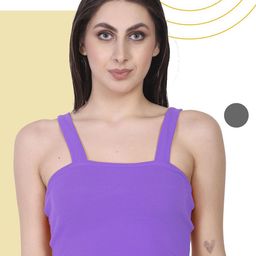 Mast & Harbour Women Shoulder Straps Ribbed Fitted Crop Top-image-52