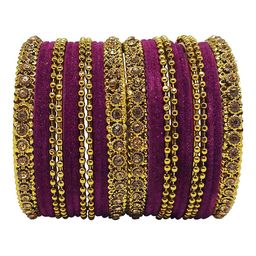 CHRISHAN Set Of 24 Stone-Studded Fabric Bangles-image-15