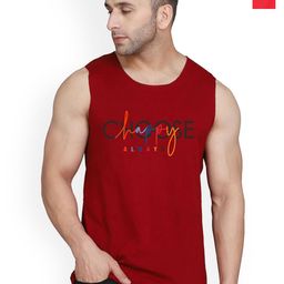SLOWLORIS Pack of 2 Printed Combed Cotton Vest VSL26 CMB(CHS MAROON)(FRD BLACKRED)-image-49