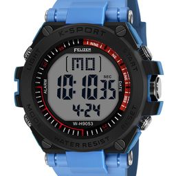 FELIZER Men Dial & Textured Straps Digital Watch H9053-LSKA-Blue image 3