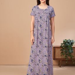 Sand Dune Floral Printed Maxi Nightdress-image-17