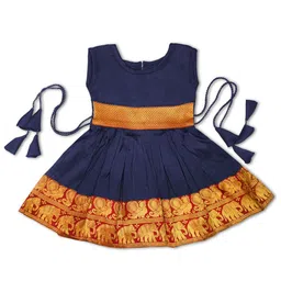 Calendar Art Girls Ethnic Motif Printed Sleeveless Fit & Flare Dress-image-80