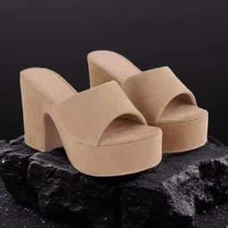 Ruhanty Women Synthetic Leather Mid-Top Sandals Heels-52